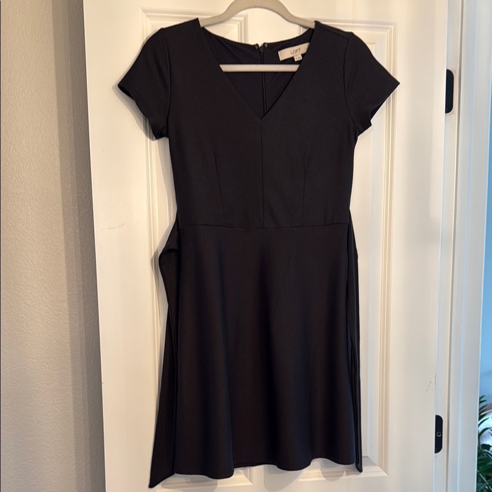 LOFT Black Asymmetrical A-Line Dress for Work